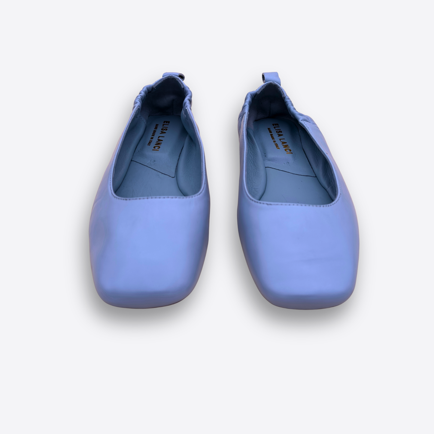 Ballerines femme cuir bleu ciel vue face style épuré