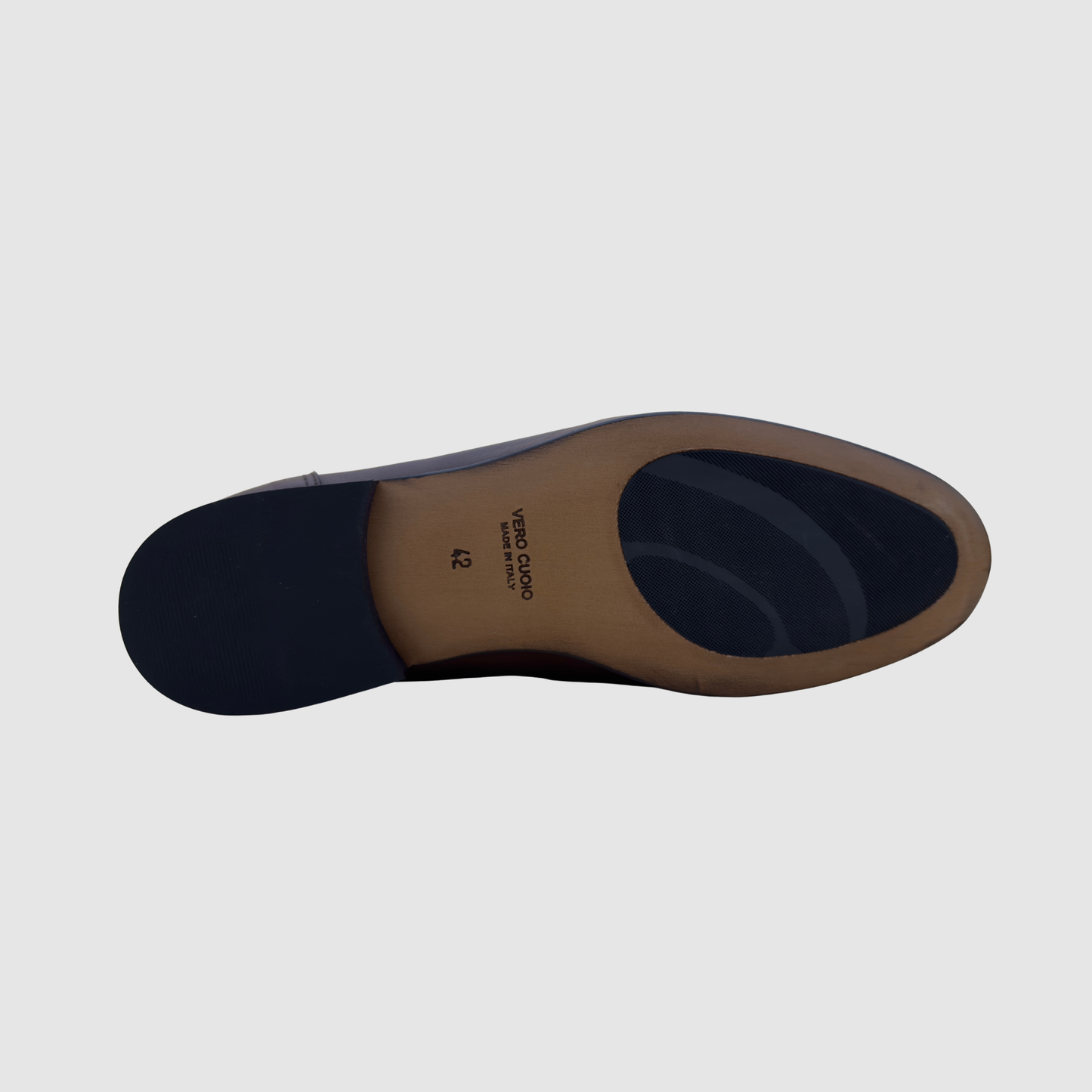 Semelle mocassin homme cuir noir Vero Cuoio Made in Italy avec insert antidérapant