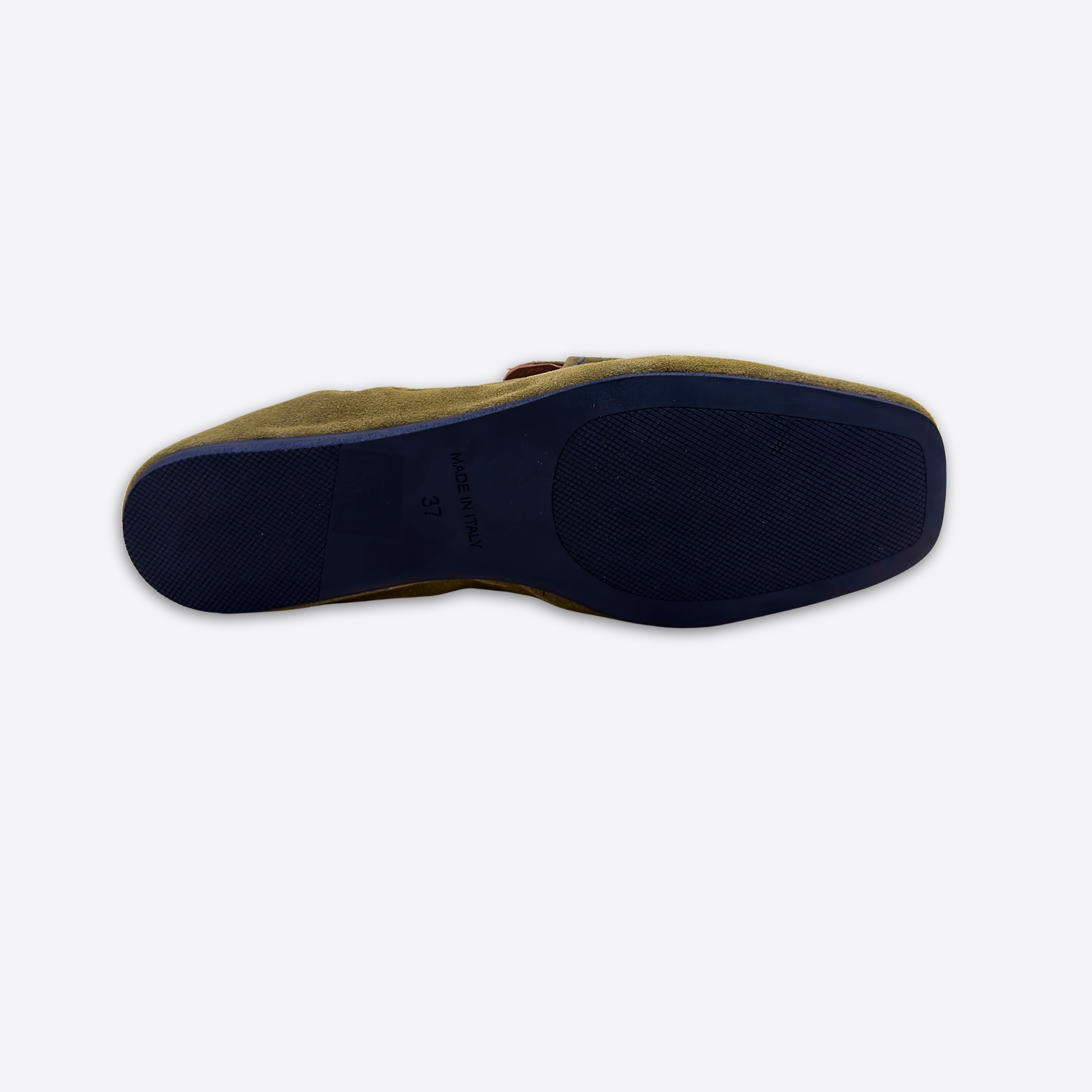 Semelle mocassin femme cuir vert olive dessous fabrication italienne