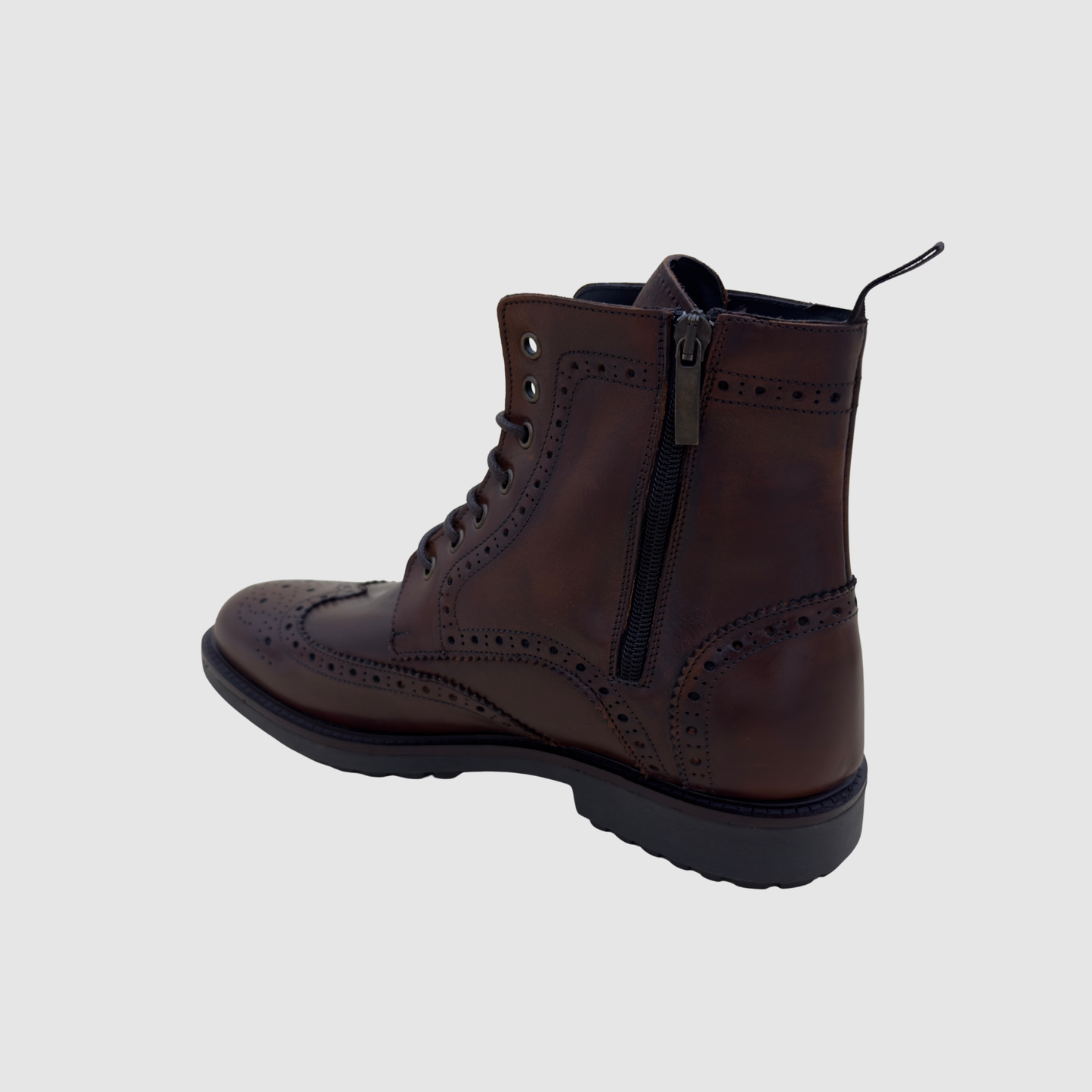 Bottines cuir marron homme fermeture zip latérale pratique