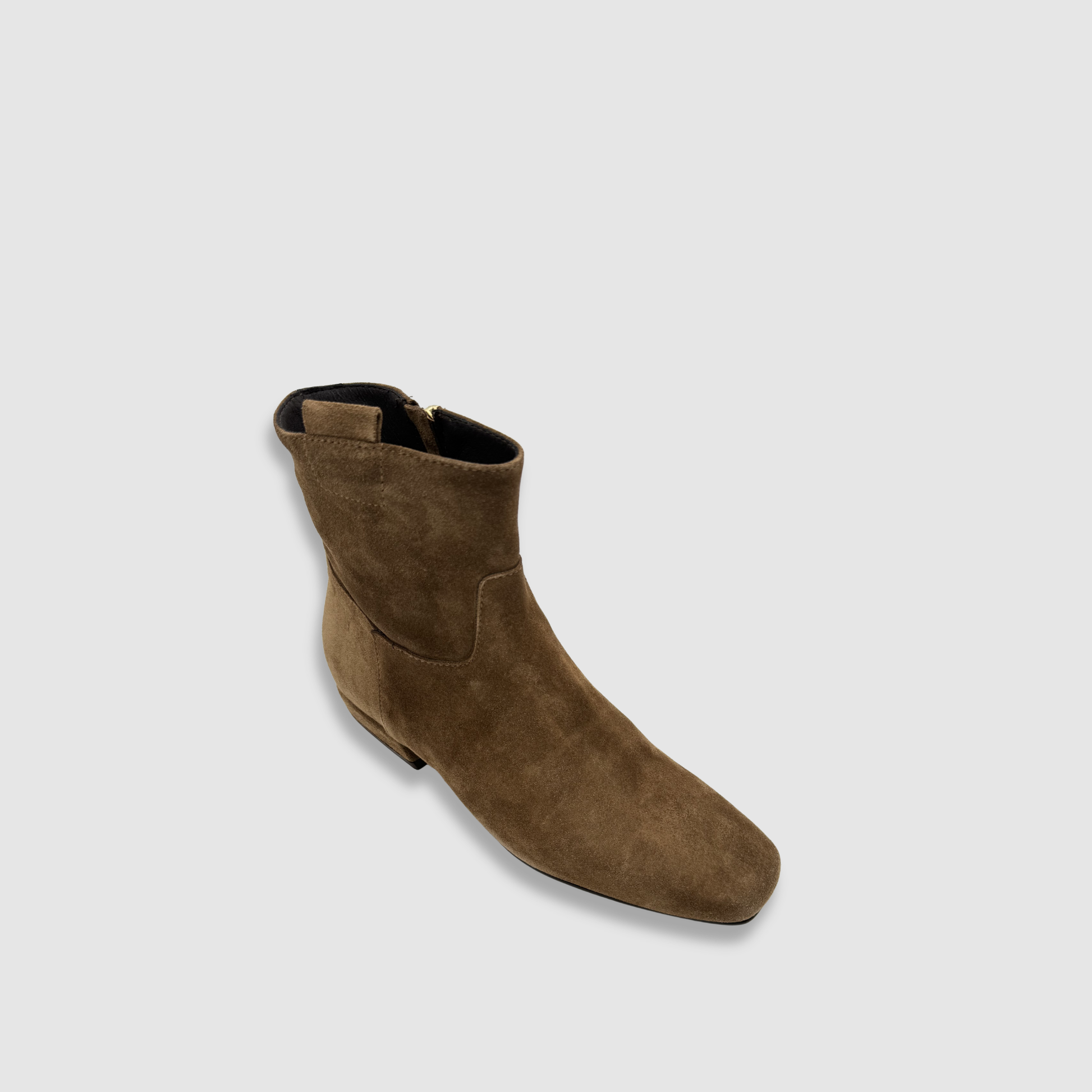 Bottines femme daim marron vue angle texture veloutée