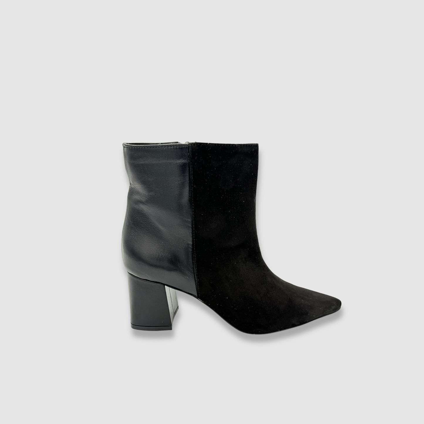 Bottines noires femme vue angle design bi matière