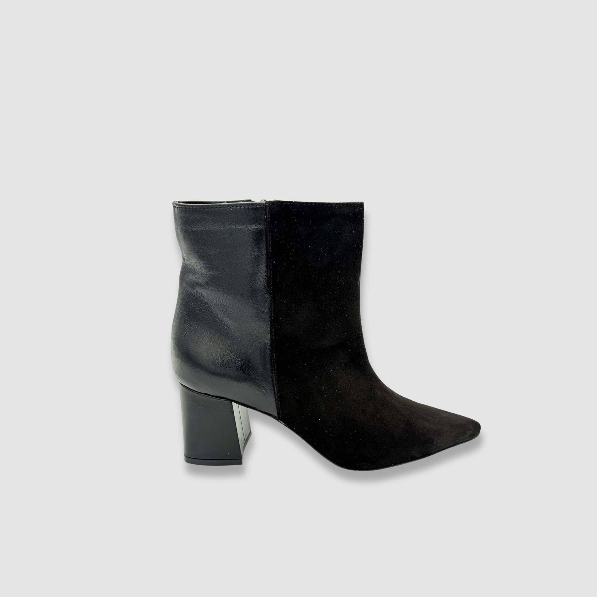 Bottines noires femme vue angle design bi matière